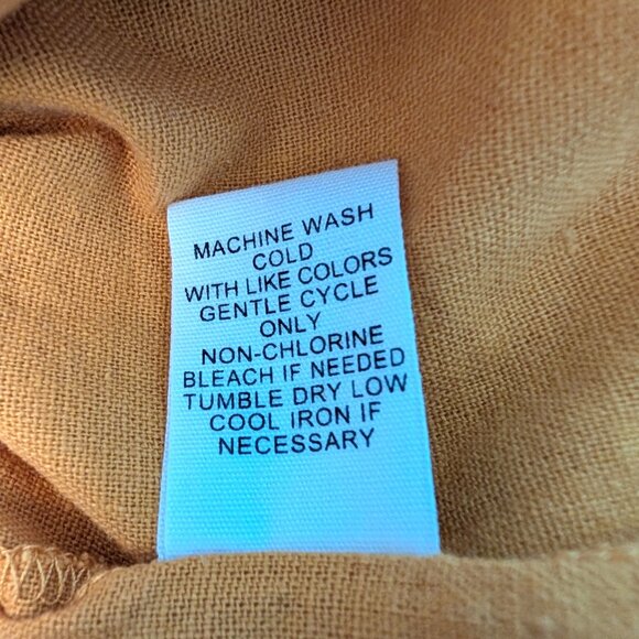 Adyson Parker Womens Size L Yellow Gold Linen Rayon Tiered Ruffled S/S Dress - Picture 11 of 11